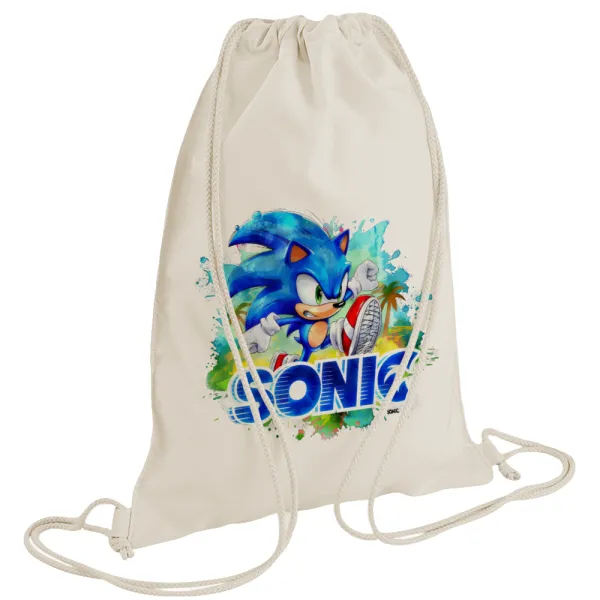 Sonic — Backpack bag GYMBAG natural (28x40cm)