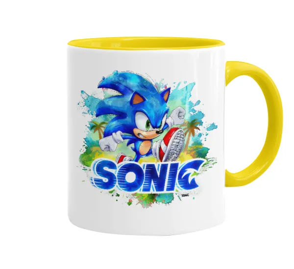 Sonic — Mug colored yellow, ceramic, 330ml