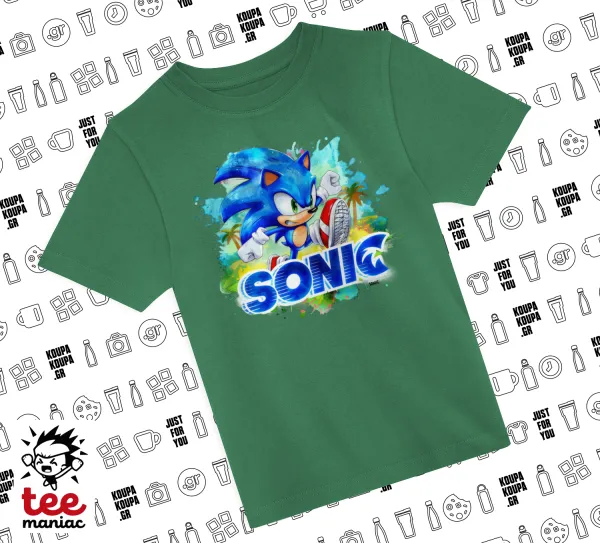 Sonic — GREEN childrens T-Shirt made of 100% cotton, for every day. Vegan & OEKO-TEX certified.