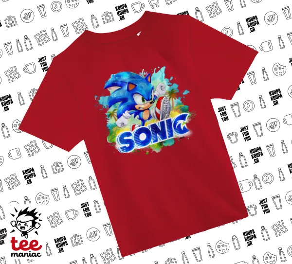 Sonic — RED childrens T-Shirt made of 100% cotton, for every day. Vegan & OEKO-TEX certified.