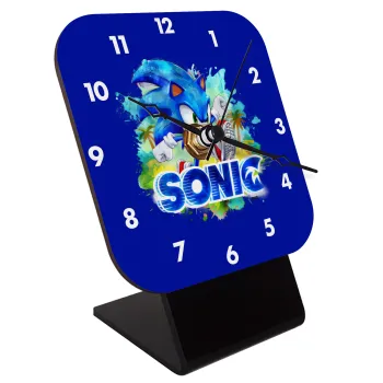 Sonic, Quartz Wooden table clock with hands (10cm)
