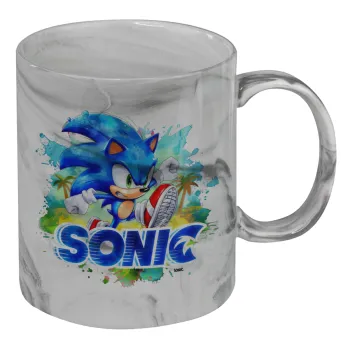 Σόνικ ο Σκαντζόχοιρος, Κούπα κεραμική, marble style (μάρμαρο), 330ml