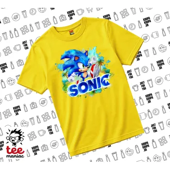 Sonic, yellow childrens T-Shirt made of 100% cotton, for every day. Vegan & OEKO-TEX certified.