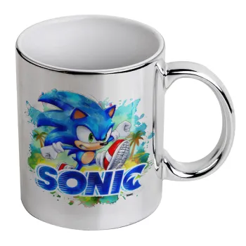 Sonic, Mug ceramic, silver mirror, 330ml
