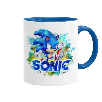 Sonic, Mug colored blue, ceramic, 330ml