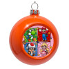 Orange Christmas tree ornament bauble 8cm