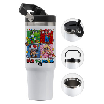 Back to the School Mario & Friends, 30oz stainless Steel Tumbler with Handle