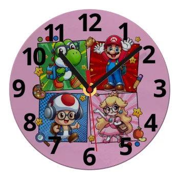Back to the School Mario & Friends, Ρολόι τοίχου γυάλινο (20cm)