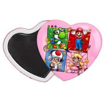 Back to the School Mario & Friends, Μαγνητάκι καρδιά (57x52mm)