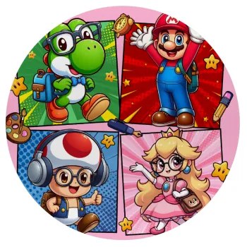 Back to the School Mario & Friends, Mousepad Round 20cm