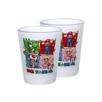 Back to the School Mario & Friends, Σφηνοπότηρα γυάλινα 45ml του πάγου (2 τεμάχια)
