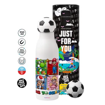 Back to the School Mario & Friends, Soccer Metal mug thermos, double wall, 550ml