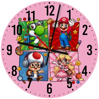Back to the School Mario & Friends, Ρολόι τοίχου ξύλινο (30cm)