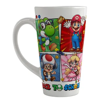Back to the School Mario & Friends, Κούπα κωνική Latte Μεγάλη, κεραμική, 450ml