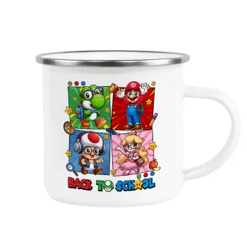 Back to the School Mario & Friends, Κούπα Μεταλλική εμαγιέ λευκη 360ml