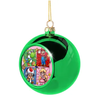 Back to the School Mario & Friends, Green Christmas tree ornament ball 8cm