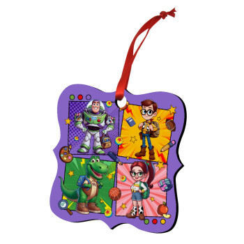 Back to the School Buzz & Friends, Στολίδι Χριστουγεννιάτικο στολίδι polygon ξύλινο 7.5cm