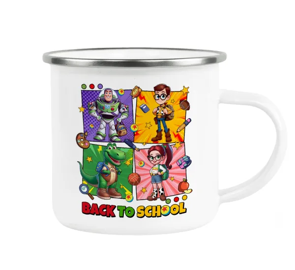 Back to the School Buzz & Friends — Κούπα Μεταλλική εμαγιέ λευκη 360ml