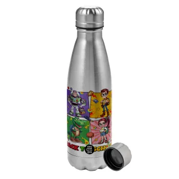 Back to the School Buzz & Friends, Metallic water bottle, stainless steel, 750ml