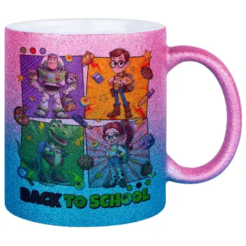 Back to the School Buzz & Friends, Κούπα Χρυσή/Μπλε Glitter, κεραμική, 330ml
