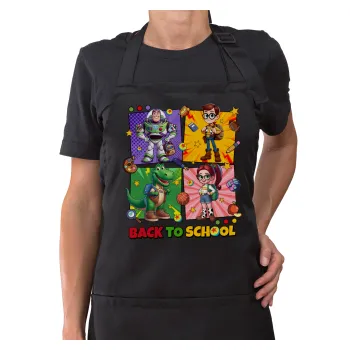 Back to the School Buzz & Friends, Ποδιά μακριά Σεφ ολόσωμη με τσέπες Μαύρη (ΕΝΗΛΙΚΩΝ)