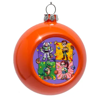 Back to the School Buzz & Friends, Στολίδι Χριστουγεννιάτικη μπάλα δένδρου Πορτοκαλί 8cm