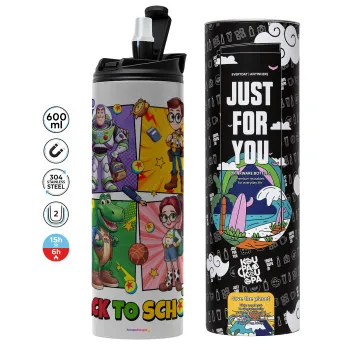 Back to the School Buzz & Friends, Tumbler stainless steel GREY 600ml