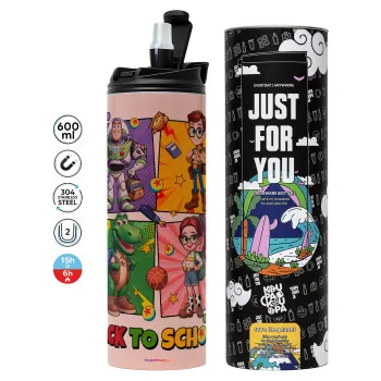 Back to the School Buzz & Friends, Tumbler stainless steel PINK 600ml