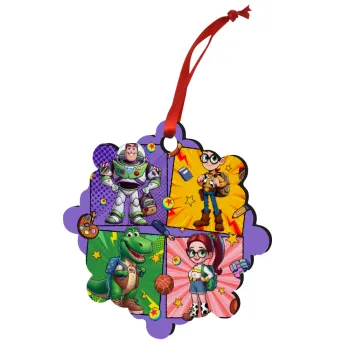 Back to the School Buzz & Friends, Στολίδι Χριστουγεννιάτικο στολίδι snowflake ξύλινο 7.5cm