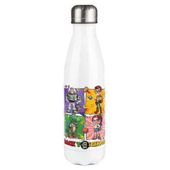 Back to the School Buzz & Friends, Metal mug thermos White (Stainless steel), double wall, 500ml