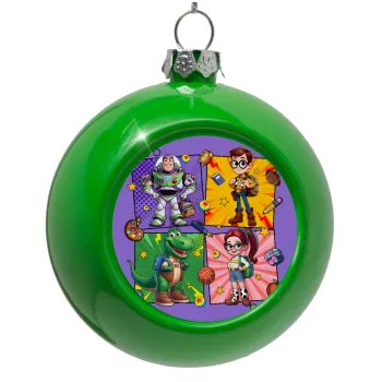 Back to the School Buzz & Friends, Στολίδι Χριστουγεννιάτικη μπάλα δένδρου Πράσινο 8cm