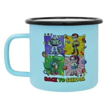 Back to the School Buzz & Friends, Κούπα Μεταλλική εμαγιέ ΜΑΤ σιέλ 360ml