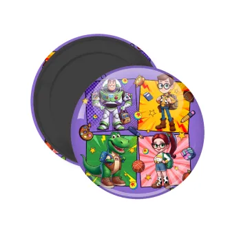 Back to the School Buzz & Friends, Μαγνητάκι ψυγείου στρογγυλό διάστασης 5cm