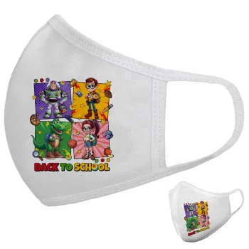 Back to the School Buzz & Friends, Μάσκα υφασμάτινη υψηλής άνεσης παιδική (Δώρο πλαστική θήκη)