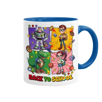 Back to the School Buzz & Friends, Mug colored blue, ceramic, 330ml