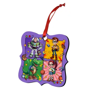 Back to the School Buzz & Friends, Στολίδι Χριστουγεννιάτικο στολίδι polygon ξύλινο 7.5cm