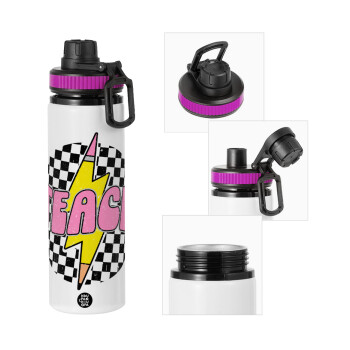 Teach, Metallic water bottle with safety lid, 850ml aluminum