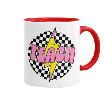 Teach, Mug colored red, ceramic, 330ml