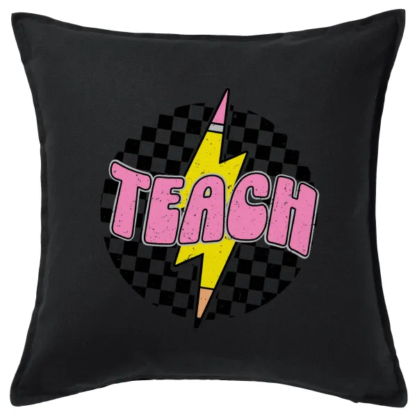Teach — Μαξιλάρι καναπέ Μαύρο 100% βαμβάκι, περιέχεται το γέμισμα (50x50cm)