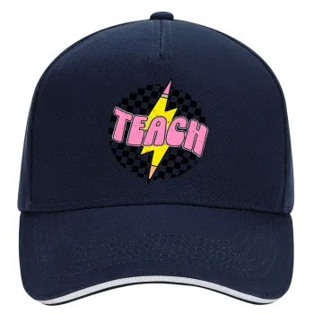 Teach, DRILL Adult Ultimate Hat BLUE/WHITE, (100% COTTON, ADULT, UNISEX, ONE SIZE)