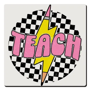 Teach, Τετράγωνο μαγνητάκι ξύλινο 6x6cm