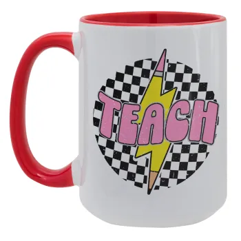 Teach, Κούπα Mega 15oz, κεραμική Κόκκινη, 450ml