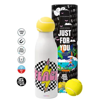 Teach, Tennis ball Metal mug thermos White, double wall, 550ml
