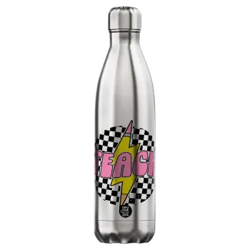 Teach, Μεταλλικό παγούρι θερμός Inox (Stainless steel), διπλού τοιχώματος, 750ml