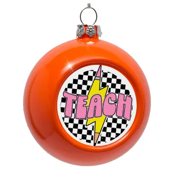 Teach, Orange Christmas tree ornament bauble 8cm