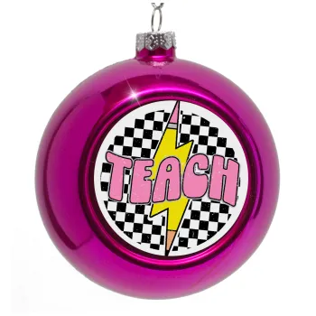 Teach, Purple Christmas tree ornament bauble 8cm