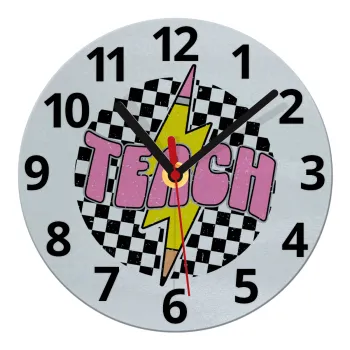 Teach, Ρολόι τοίχου γυάλινο (20cm)