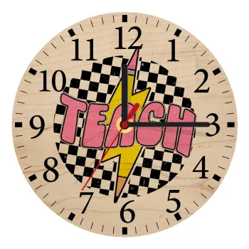 Teach, Ρολόι τοίχου ξύλινο plywood (20cm)