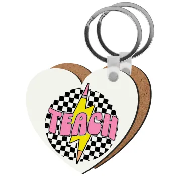 Teach, Μπρελόκ Ξύλινο καρδιά MDF