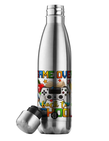 GAME OVER — Μεταλλικό παγούρι θερμός Inox (Stainless steel), διπλού τοιχώματος, 500ml